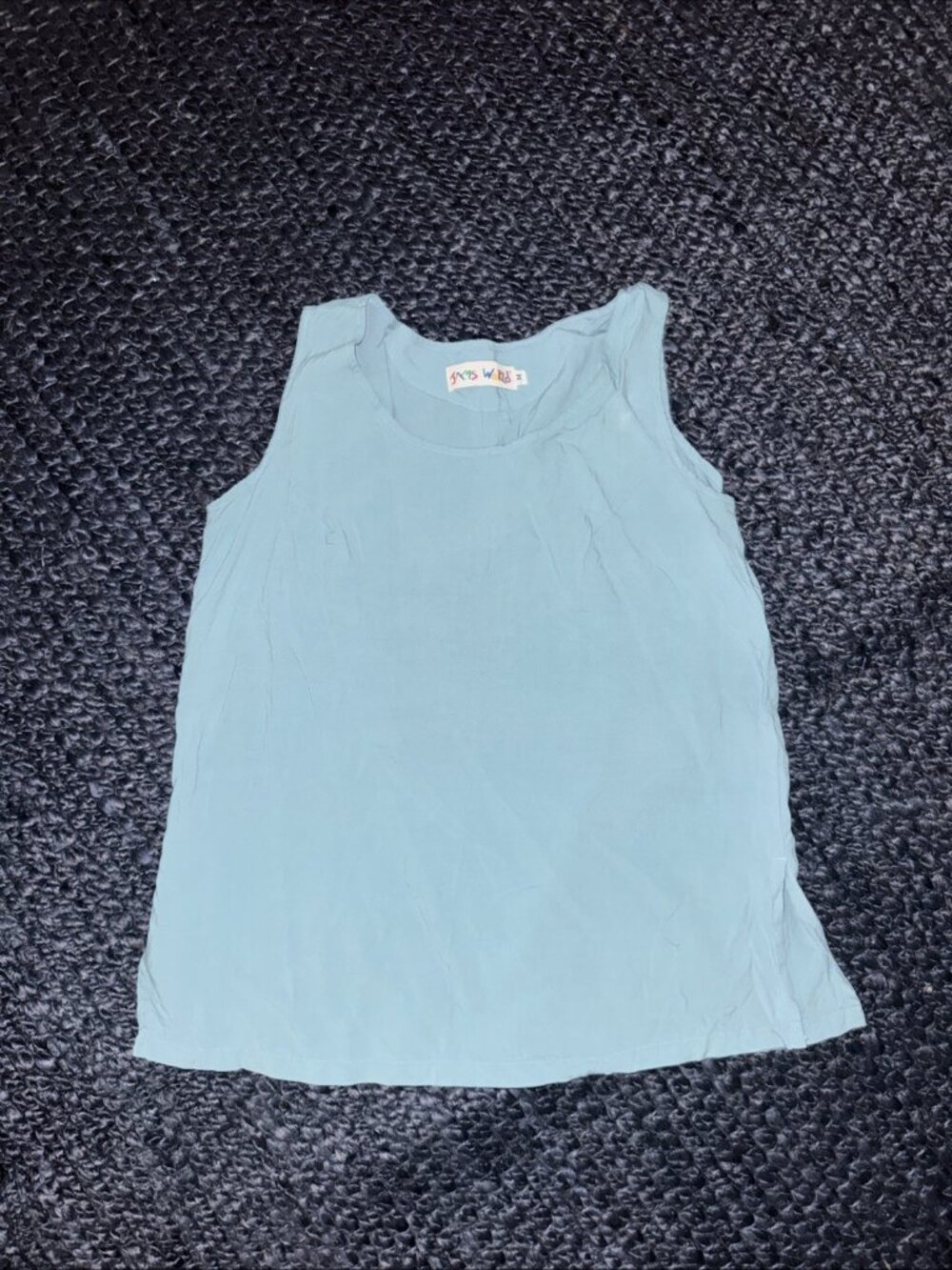 JAMS WORLD Tank Top Women's Size Medium Pale Blue Relaxed Split Hem Excellent!